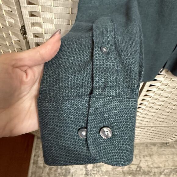 UNTUCKit Long Sleeve Button Up Shirt Men’s XL Green Micro Check Flannel EUC - Picture 4 of 8